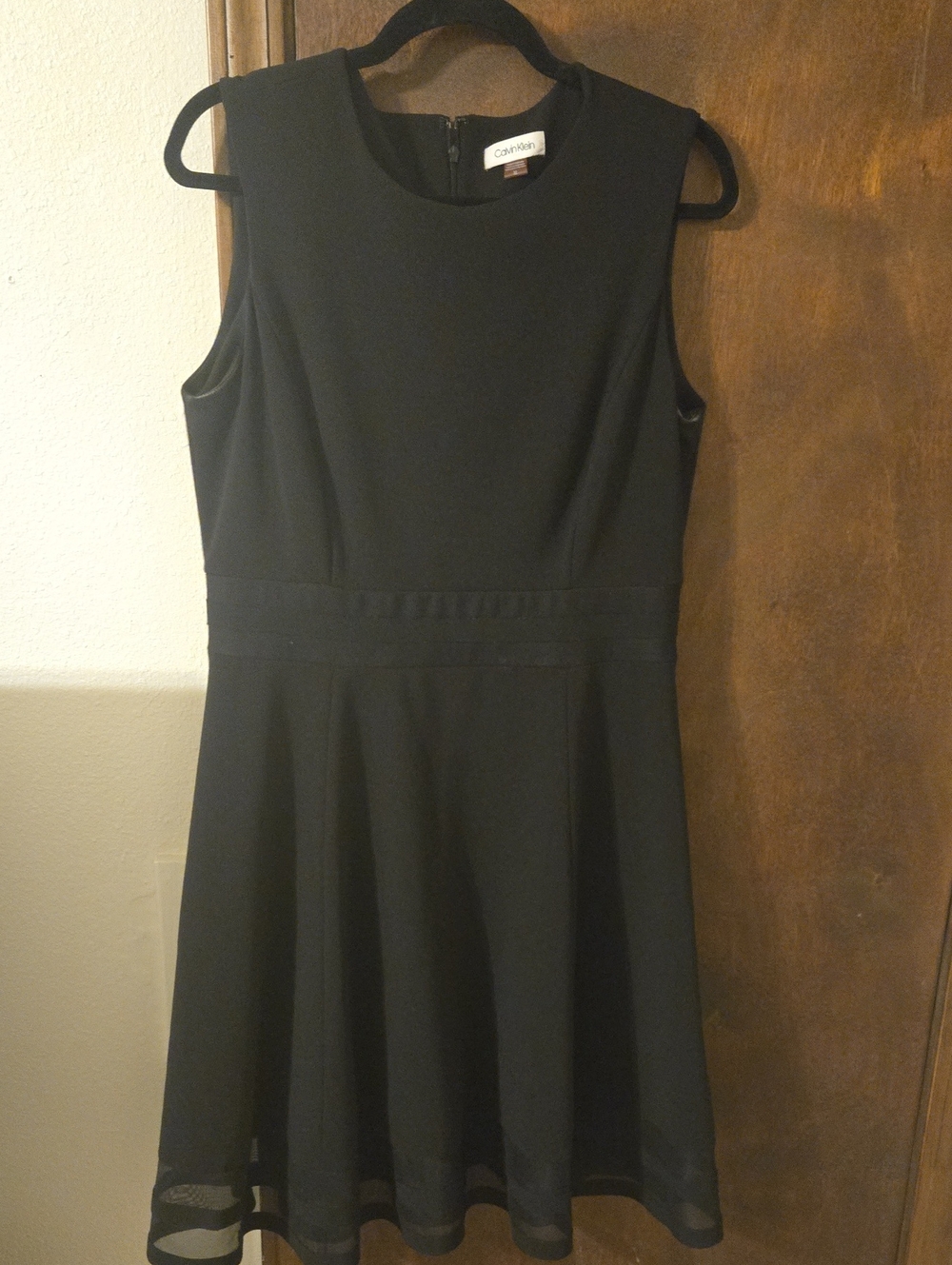 Calvin Klein Black Sleeveless Midi Fit-and-Flare Dress